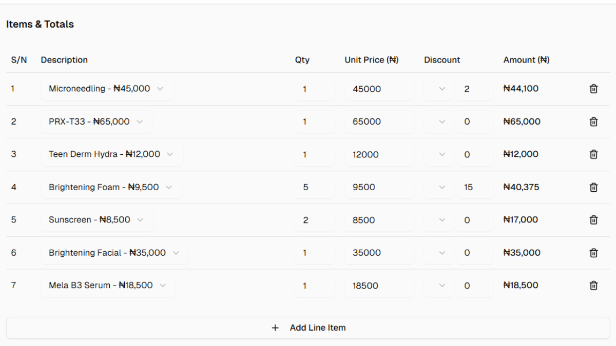 Quick Receipt Builder screenshot